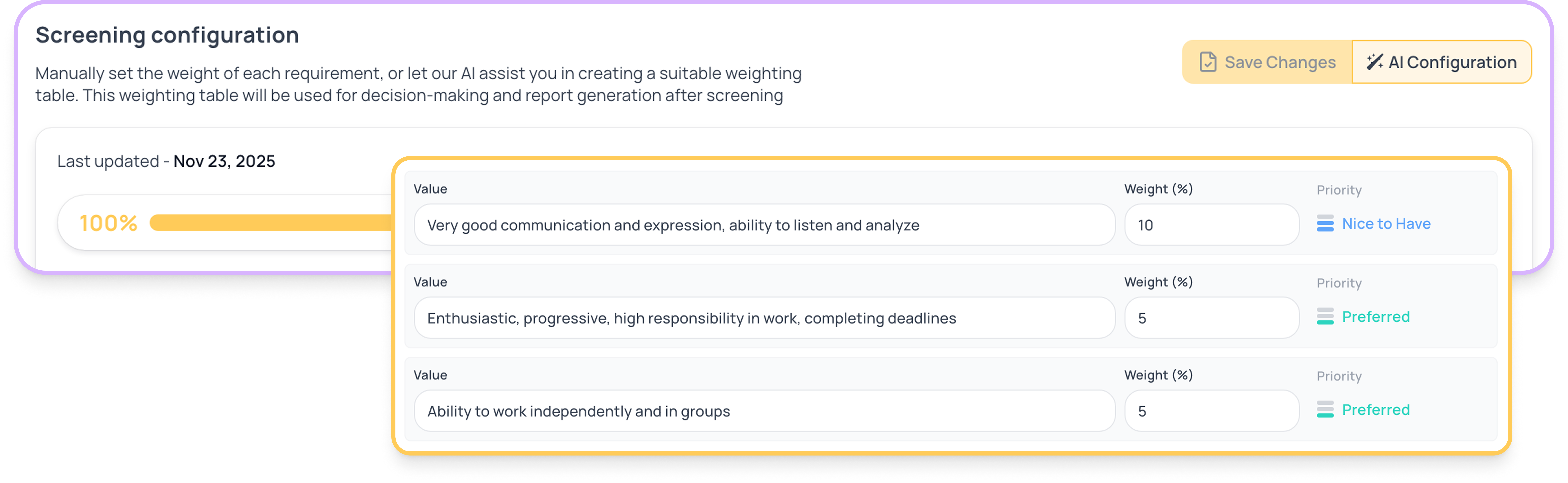 Hệ thống trọng số thông minh